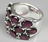 Стильное кольцо с родолитами гранатами Серебро 925