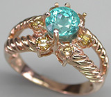 Кольцо из коллекции "Mia" с "неоновым" апатитом и цирконами Серебро 925