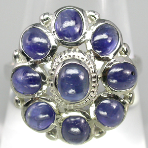 Кольцо с кабошонами синих сапфиров