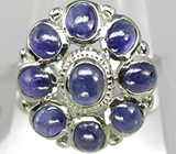 Кольцо с кабошонами синих сапфиров Серебро 925