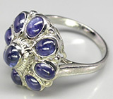 Кольцо с кабошонами синих сапфиров Серебро 925