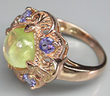 Кольцо из коллекции "Mia" с пренитом и танзанитами Серебро 925