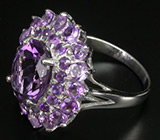 Замечательное кольцо с аметистами Серебро 925