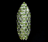 Превосходное крупное кольцо с перидотами Серебро 925