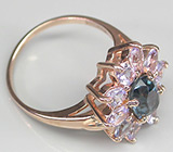 Кольцо-цветок из коллекции "Mia" с топазом и танзанитами Серебро 925