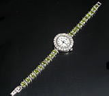 Часы на браслете с перидотами Серебро 925