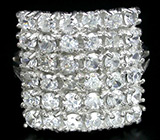 Кольцо с бесцветными цирконами Серебро 925