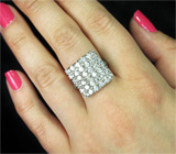 Кольцо с бесцветными цирконами Серебро 925