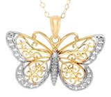 Ажурный кулон на цепочке "Бабочка" от Krementz Золото