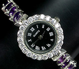 Часы на аметистовом браслете Серебро 925