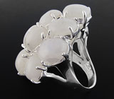 Крупное кольцо с лунным камнем Серебро 925