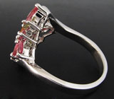 Яркое кольцо с разноцветными турмалинами Серебро 925