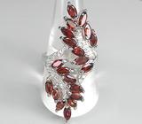 Великолепное кольцо с мозамбикскими гранатами Серебро 925