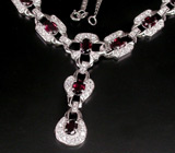 Колье с родолитами гранатами Серебро 925