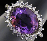 Элегантное кольцо с аметистом Серебро 925