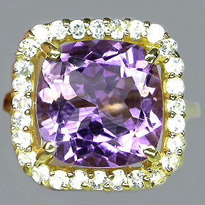 Кольцо из коллекции "Mia" с аметистом и топазами