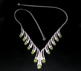 Элегантное колье с перидотами Серебро 925