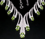 Элегантное колье с перидотами Серебро 925