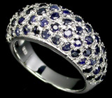 Кольцо с насыщенно-синими сапфирами Серебро 925