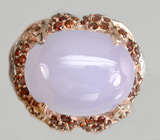 Крупное кольцо с халцедоном и гранатами Серебро 925