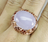 Крупное кольцо с халцедоном и гранатами Серебро 925