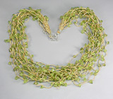 Необычное колье с перидотами Серебро 925