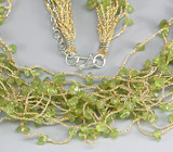 Необычное колье с перидотами Серебро 925