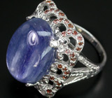 Кольцо с кианитом и мозамбикскими гранатами Серебро 925