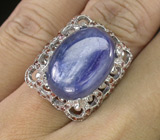 Кольцо с кианитом и мозамбикскими гранатами Серебро 925