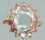 Кольцо из коллекции "Mia" с аквамарином и розовыми турмалинами Серебро 925