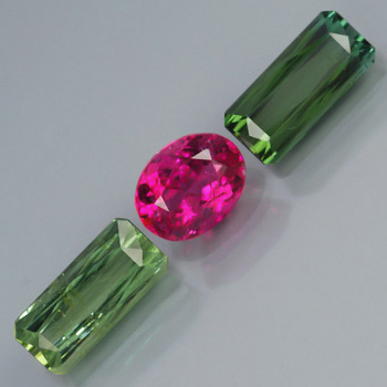 Специальный лот! Набор из трех турмалинов 2,84 карат + дизайн кольца