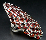 Роскошное крупное кольцо с гранатами Серебро 925