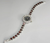 Часы на гранатовом браслете Серебро 925