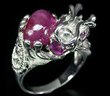 Кольцо "Дракон" с розовыми сапфирами Серебро 925