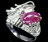 Кольцо "Дракон" с розовыми сапфирами Серебро 925