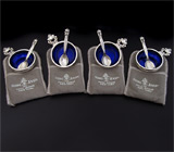 Набор из 4 порционных солонок с ложечками от "Georg Jensen"!  