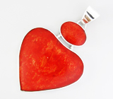 Крупный кулон с кораллами Серебро 925