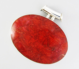 Крупный кулон с кораллом Серебро 925