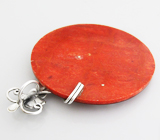 Крупный кулон с кораллом Серебро 925