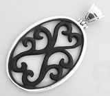 Крупный кулон с эбеновым деревом Серебро 925