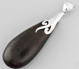 Крупный кулон с эбеновым деревом Серебро 925