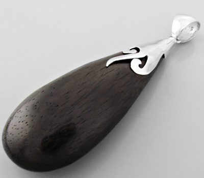 Крупный кулон с эбеновым деревом Серебро 925