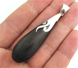 Крупный кулон с эбеновым деревом Серебро 925