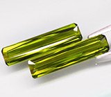 Пара желто-зеленых турмалинов 5 карат