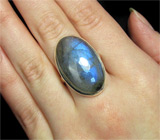 Стильное кольцо с лабрадоритом Серебро 925