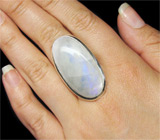 Крупное кольцо с лунным камнем Серебро 925