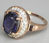 Кольцо из коллекции "Mia" с иолитом, гранатами и бесцветными сапфирами Серебро 925