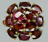 Кольцо из коллекции "Mia" с сапфиром и шпинелями Серебро 925