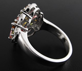 Замечательное кольцо с разноцветными турмалинами Серебро 925