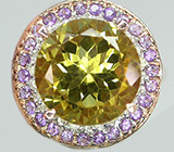 Кольцо с цитрином, бесцветными сапфирами и аметистами Серебро 925